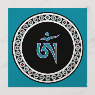 Convite Símbolo tibetano Om em Jewel Ring