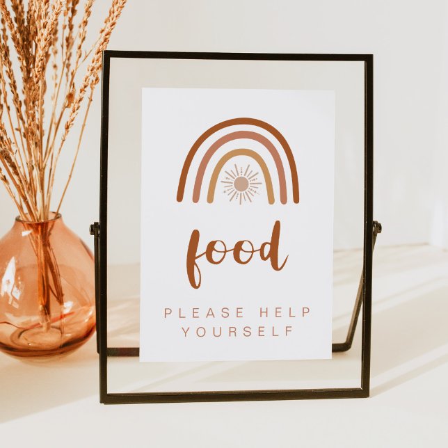 Convite Símbolo TINLEY Boho Terracotta Comida arco-íris Me (Criador carregado)