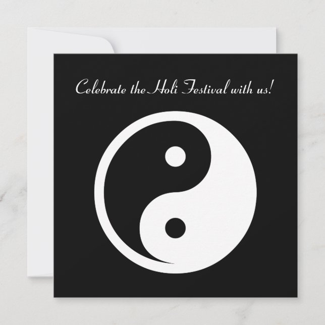 Convite Símbolo Yin Yang - desenho de tatuagem sólido 2 (Frente)