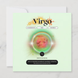 Convite Símbolo Zodiano Moderno Virgo Citação Elemento da