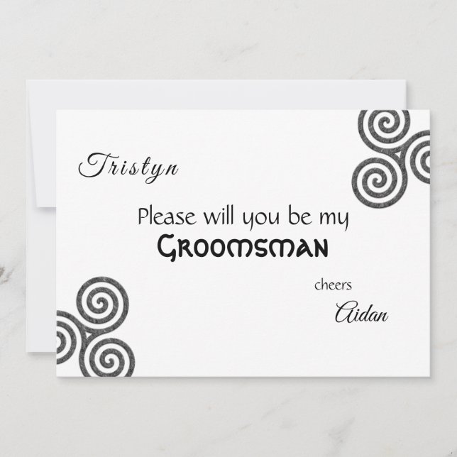 Convite Símbolos celestes e folhagem em branco (Frente)