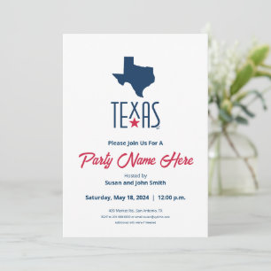 Convite Símbolos do Texas, Texas, azul marinho