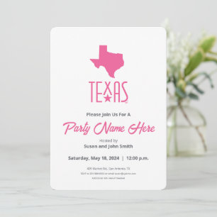Convite Símbolos do Texas, Texas, rosa