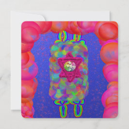 Convite Simchat Torah Shmini Atzeret borbulhas sukkah Tora