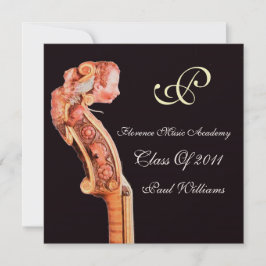CONVITE SIMFONIA MÚSICA CLÁSSICA GRADUAÇÃO MONOGRAMA