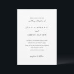 Convite Simon Simple Elegant Wedding<br><div class="desc">Convite de casamento elegante com um simples design com seus detalhes em fontes de serif e script.</div>