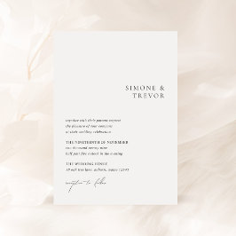 Convite Simone Minimal Modern Wedding