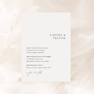 Convite Simone Minimal Modern Wedding
