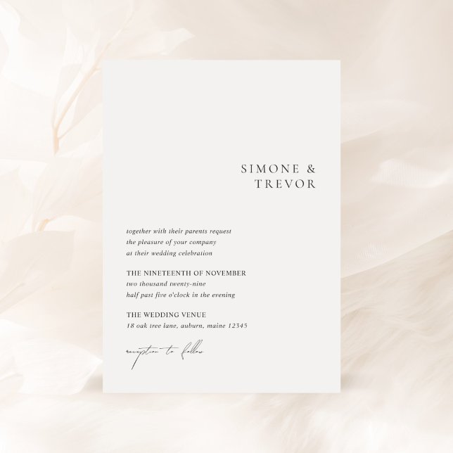 Convite Simone Minimal Modern Wedding (Criador carregado)