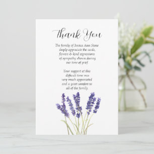 Convite Simpatia Lavanda Floral Funeral Obrigado 