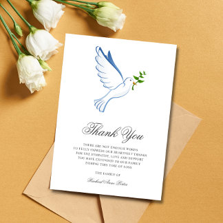 Convite Simpatia Obrigado Funeral Dove Bereavement