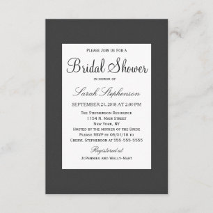 Convite Simpl preto e branco elegante simples de