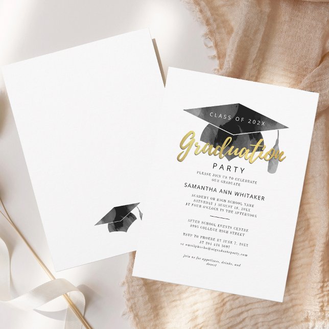 Convite Simple 2025 Graduation Minimalist Formando Party (Simple Typography Modern Graduation 2025 Party Invitation)