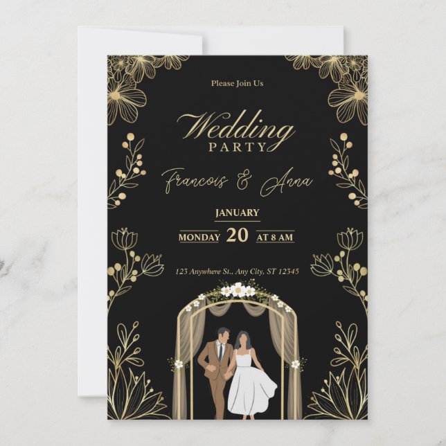Convite Simple and Affordable Rustic Wedding Invitations (Frente)
