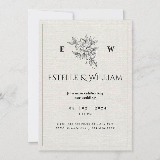 Convite Simple and Affordable Rustic Wedding Invitations (Frente)