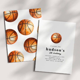 Convite Simple Basketball Birthday Invitation