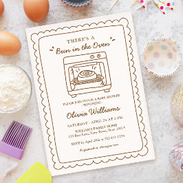 Convite Simple Bun in the Oven Baby Shower Invitation
