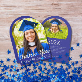 Convite Simple Calligraphy Photo Graduation Thank You