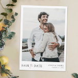 Convite Simple Chic Save the Date Wedding Invite Template<br><div class="desc">This simple, stylish modern photo wedding save the date card template features your names and date beneath your photo along with a 'save the date' message conveyed with a striking blend of two distinct fonts, with 'the' in a light, flowing script between the rest of the message, which is in...</div>
