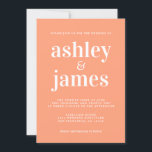 Convite Simple Chic Typografia Cantaloupe Orange Weding<br><div class="desc">O convite de casamento simples e chic apresenta na moda branco, tipografia elegante e moderna em fundo laranja cantaloupe. Basta adicionar os detalhes do seu casamento. Desenvolvido exclusivamente para você pelo Happy Dolphin Studio. Se precisar de ajuda ou produtos correspondentes, entre em contato conosco em happydolphinstudio@outlook.com. Estamos felizes em ajudá-lo...</div>