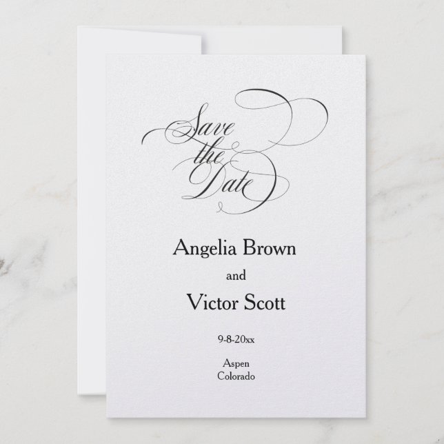 Convite Simple Classic Love Birds Save the date Invitation (Frente)