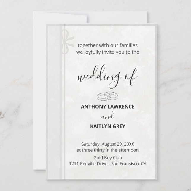 Convite Simple Classic Wedding Invitation – Custom (Frente)