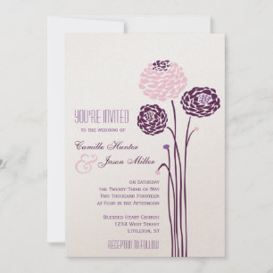 Convite Simple Dahlia - Casamento Elegante de EggPlant