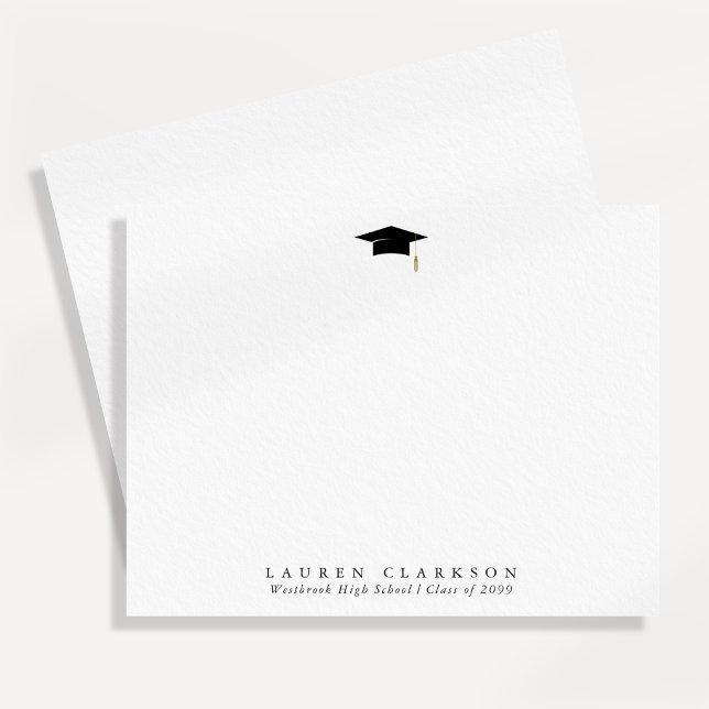 Convite Simple Elegant Graduation Thank You Note Card (Criador carregado)
