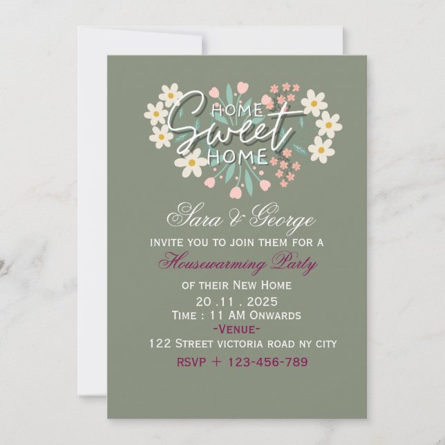 Convite Simple & Elegant Housewarming Invitation (Frente)