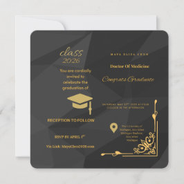 Convite Simple Elegant MD Medical School Invite | Customiz