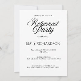 Convite Simple Elegant Retirement Party Invitation