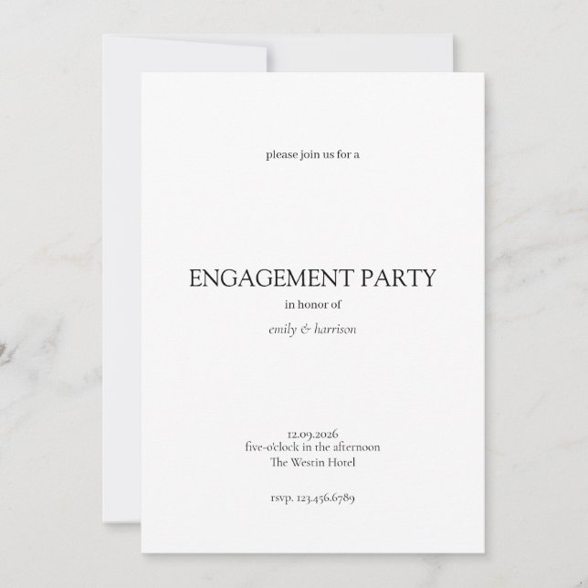 Convite Simple Engagement Party Invitation (Frente)