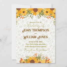 Convite Simple floral Wedding Card 