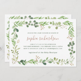 Convite Simple Greenery | Chá de fraldas