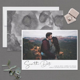 Convite Simple Hand Lettered Script Photo Save the Date