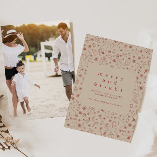 Convite Simple Holiday Card with Photo