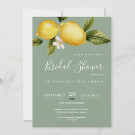 Convite Simple Italia Lemon Calliographic Chá de panela