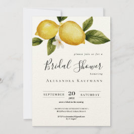 Convite Simple Italia Lemon Calliographic Chá de panela