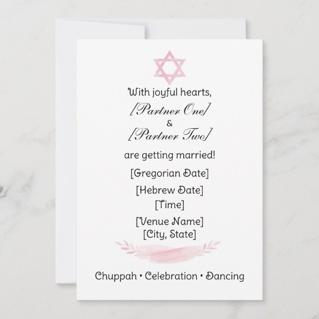 Convite Simple Jewish Star Invitation (Frente)