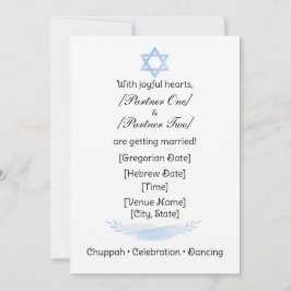 Convite Simple Jewish Star Invitation