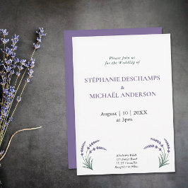 Convite Simple Lavender Wedding