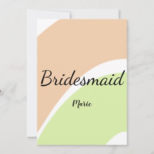 Convite SIMPLE MINIMAL add your name custom bridesmaid   C (Frente)