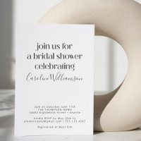 Simple Minimalist Modern Typography Bridal Shower