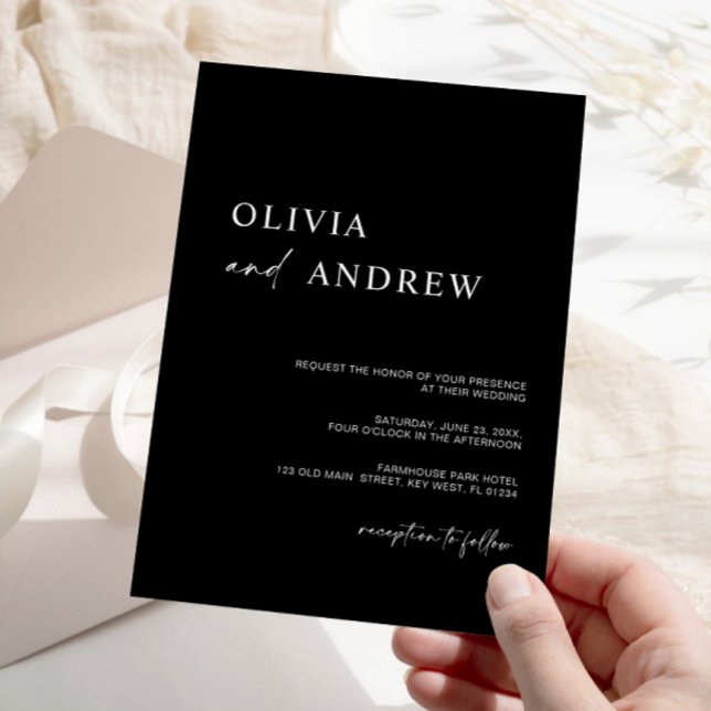 Convite Simple Minimalist & Modern | Wedding Invitation (Criador carregado)