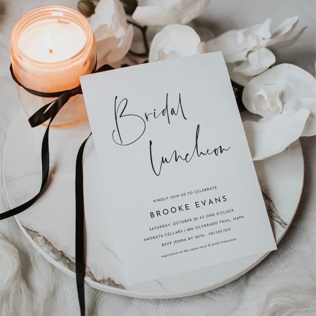 Convite Simple Minimalist Script Bridal Luncheon (Criador carregado)