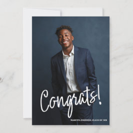 Convite Simple Modern Blue Photo 2026 Graduation Party