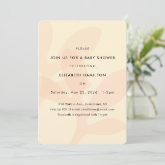 Convite Simple Modern Leaf Design Baby Shower Invitation