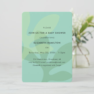 Convite Simple Modern Leaf Design Baby Shower Invitation