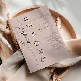Convite Simple Muted Peach Calligraphy Invitation
