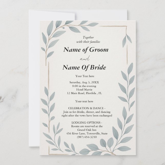 Convite Simple not complicated Wedding invitation (Frente)